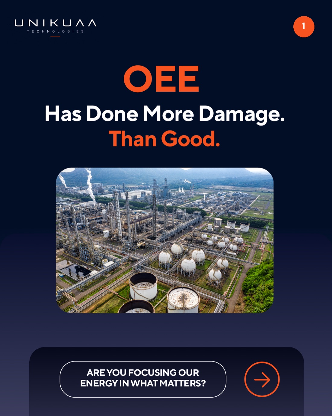 Unikuaa carousel cover stating OEE has done more damage than good